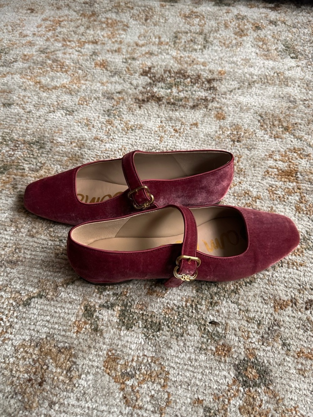 Sam Edelman Raspberry Mary Jane Flats. - Picture 3 of 16